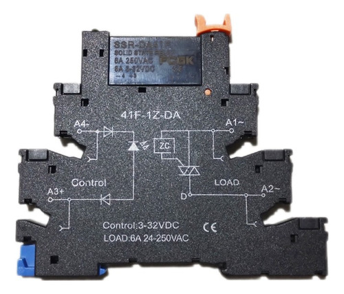 Relé Ultra Delgado Din Ssr 24-250 Vca Control De 5-60 Vcc