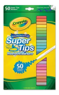Crayola Supertips 50 Plumones Lavables Washable Niños Kids