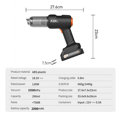 Handheld Vacuum Cleaner Azhzolsk For Car & Home 35500pa