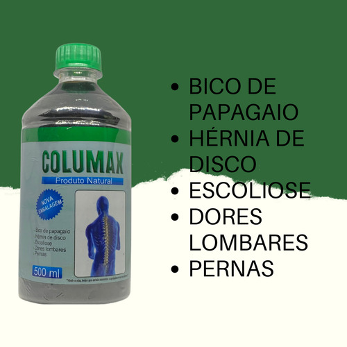 Kit 8 Columax 100% Natural 500ml Coluna Hérnia De Disco