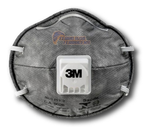 Máscara respiratoria de 10 unidades, 3m 8023, con válvula de carbón activado, color gris oscuro