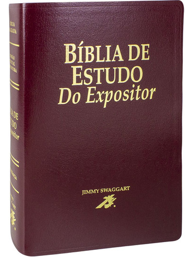 Bíblia De Estudo Do Expositor - Capa Couro Bounded Vinho: Nova Versão Textual Expositora, Editora Sbb