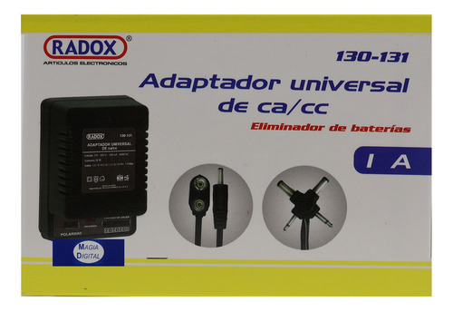 Eliminador Universal 1.5-12v 1 A Radox 130-121 Ca/cc 6puntas