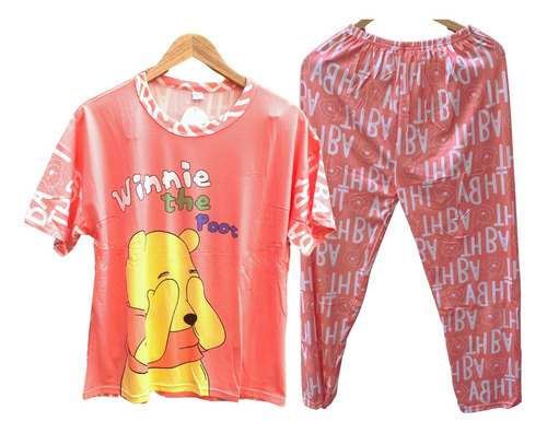 Pijama Mujer Conjunto 3 Pz Winnie Pooh Tela Suave Juvenil