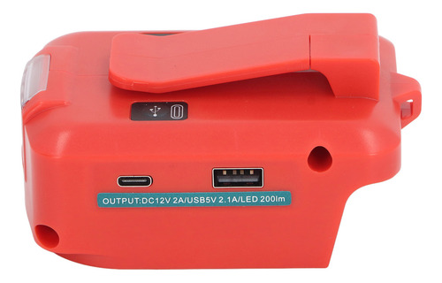 Adaptador De Batería Led Tipo C Con Salida Usb De 200 Lúmene