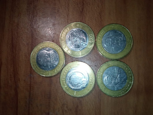 5 Monedas Conmemorativas De 20 Pesos