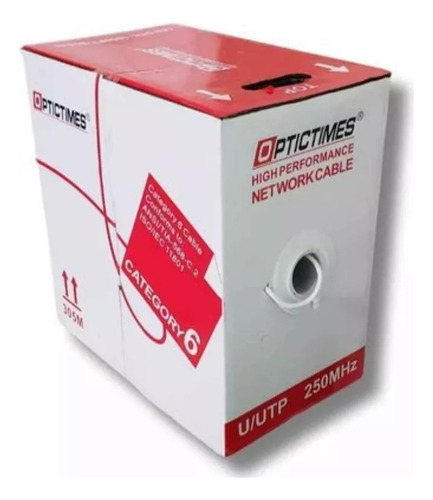 Caja De Cable Utp Cat 6 Optictimes 305 M