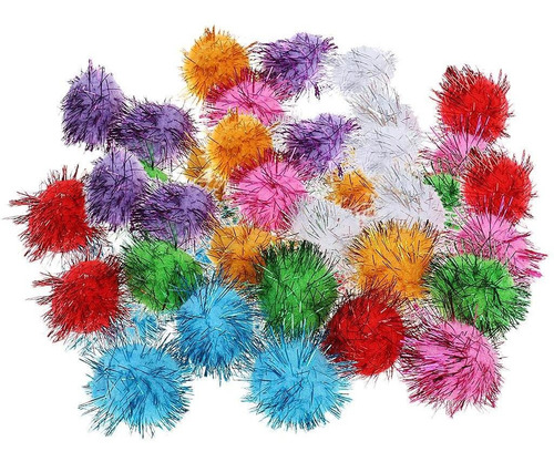 Craft Pompones-multicolor o Oropel 