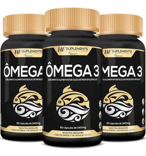 3x Omega 3 Premium 60caps Softgel Isento De Metais Pesados