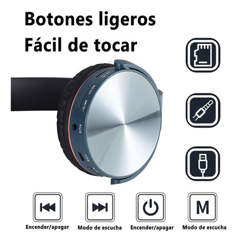Fones de ouvido Bluetooth sem fio Jb950 com microfone HiFi, conexão 5.0, microfone embutido para chamadas, conexão de cabo de 3,5 mm, alcance de 10 metros (azul)