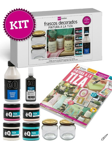 Kit Pintura A La Tiza Evia Decoración Frascos Paso A Paso