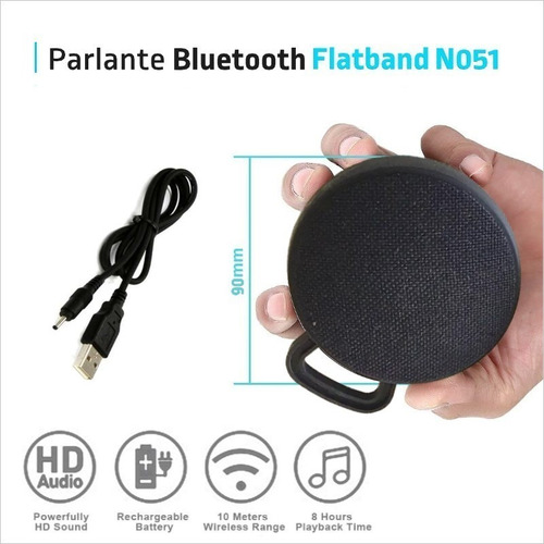 Parlante Portatil Flatband N051 3w Inalambrico Bluetooth
