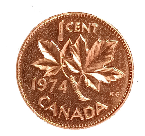 Canadá 1 Cent 1974 Sin Circular Km 59.1 Elizabeth Ii