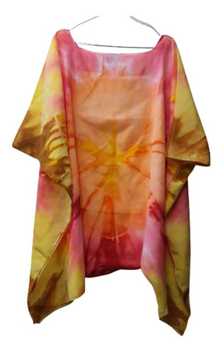 Blusa-poncho De Gasa Sublimada,mangas Cortas Txl A 3xl