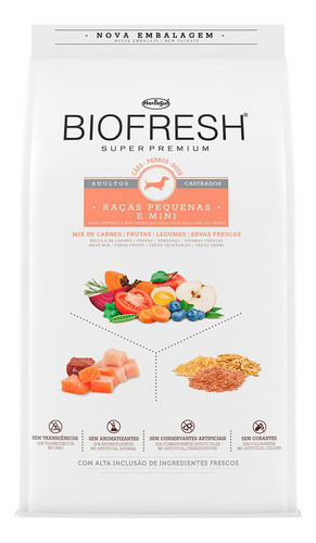 Ração Biofresh Cães Castrados Raças Pequenas E Minis 3 Kg