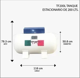 Tanque Estacionario Fermon Horizontal Blanco 200 Lts Gas Lp
