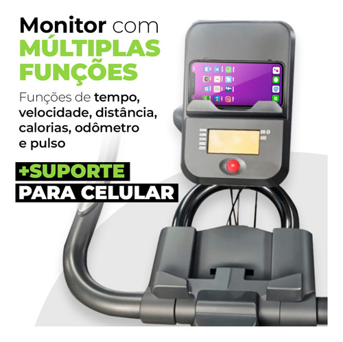 Bicicleta Spinning Com Roda De Inércia De 13kg Winnek Fitness Preto Verde