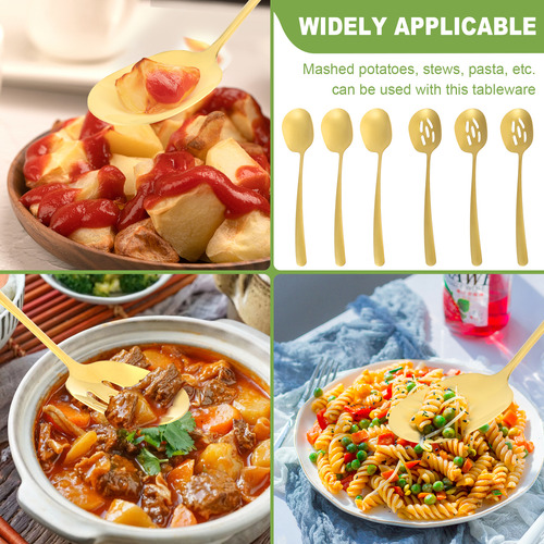 Cucharas De Buffet, 6 Unidades, Vajilla, Cabeza Redonda, Sop