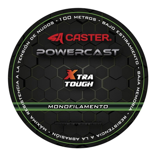 Tanza Nylon Caster Powercast 0.30mm 7,32kg 100m Baja Memoria