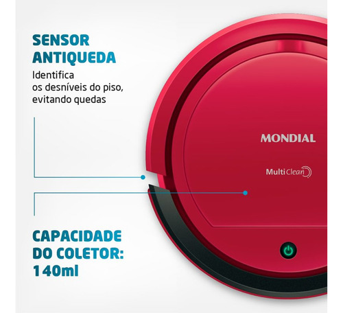 Robô Aspirador De Pó E Passa Pano Mondial Rb-09 110v/220v