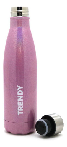 Botella Trendy Térmica Con Tapa Deportiva Doble Capa Color Fucsia Fucsia