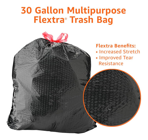 Amazon Basics Flextra Bolsa De Basura Multiusos Con Cordo...