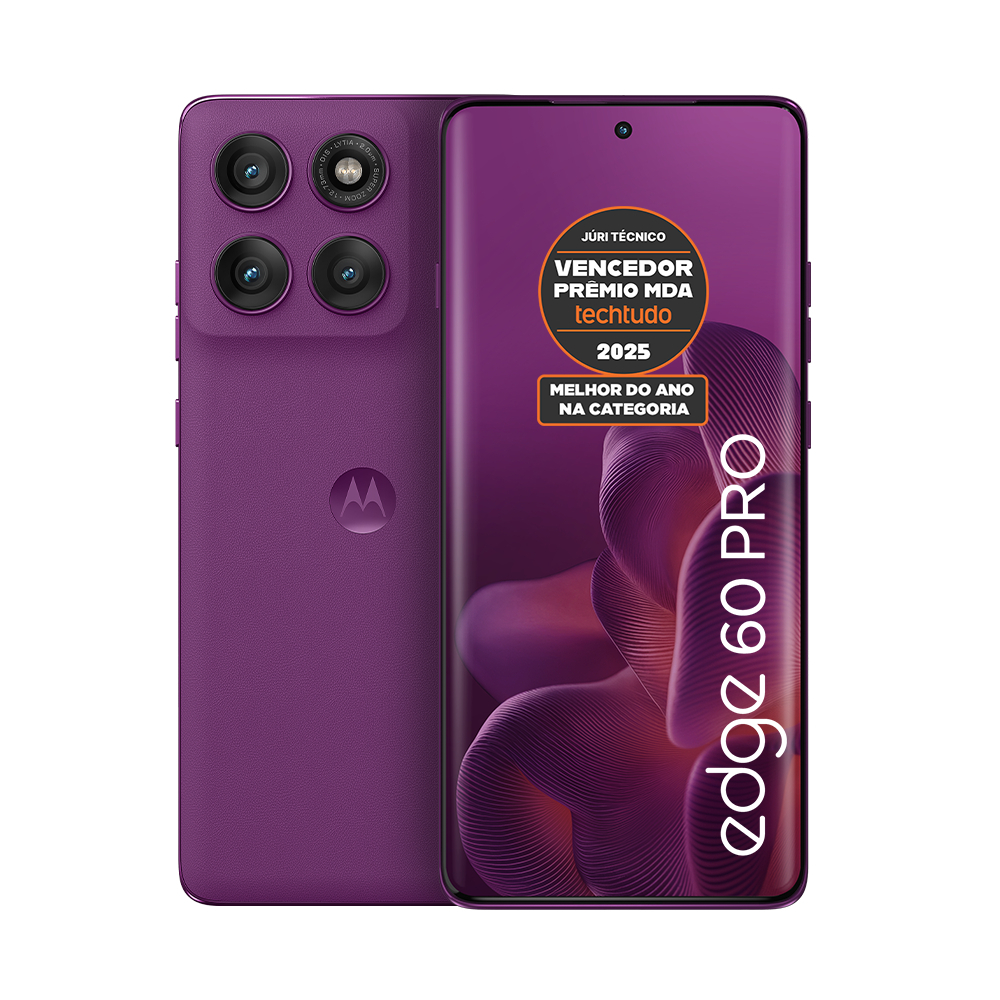 Smartphone Motorola Edge 60 Pro 5g - 512gb 24gb (12gb Ram+12gb Ram Boost) Tela Quad-curve Moto Ai 50mp Sony Camera Ultrarresistencia Militar Ip68 + Ip69 - Violeta