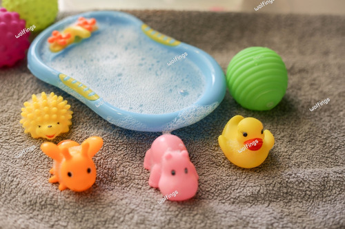 Imagen 5 de 9 de Juego Baño Pelotas Animales Animalitos Chifles + Bañadera
