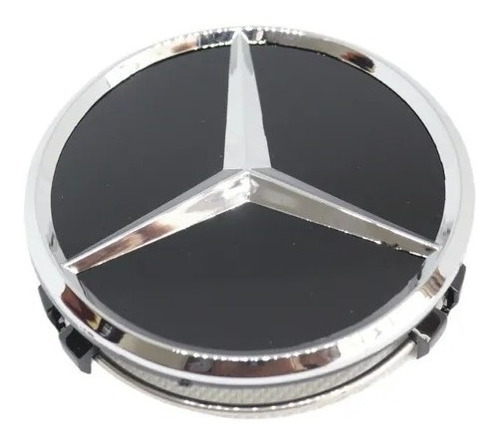 Tapa De Aro Emblema Logo Mercedes Benz 7,5cm Negro