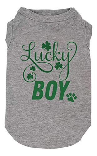 Ropa Para Perros Lucky Boy Con Estampado De Letras, Camisas 