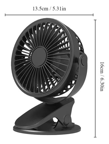 L Ventilador Con Clip De 360° Portátil De 3 Velocidades,