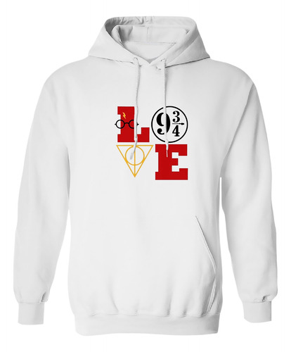 Sudadera Con Gorro Love Lentes Plataforma 9 3/4 Harry Potter