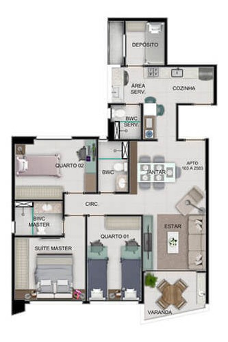 Imagem 4 de 20 de Apartamento Em Candeias, Jaboatão Dos Guararapes/pe De 89m² 3 Quartos À Venda Por R$ 725.831,00 - Ap1433554-s