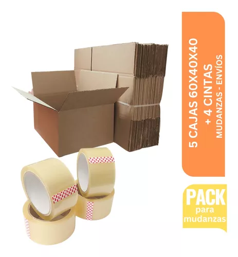 Cajas Mudanza 60x40x40 +4 Cintas/pack Ahorro Envíos-mudanza
