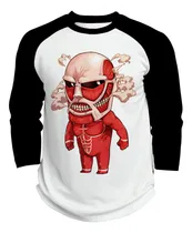 Comprar Playera Raglan 3\u002F4 Anime Attack On Titan Titán Colosal #413