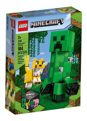 Lego Minecraft Bigfig Creeper Y Ocelote 184 Pzs Itm 21156