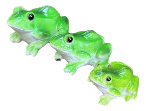 3pcs Rana Figuras En Miniatura Estatuas De Jardín