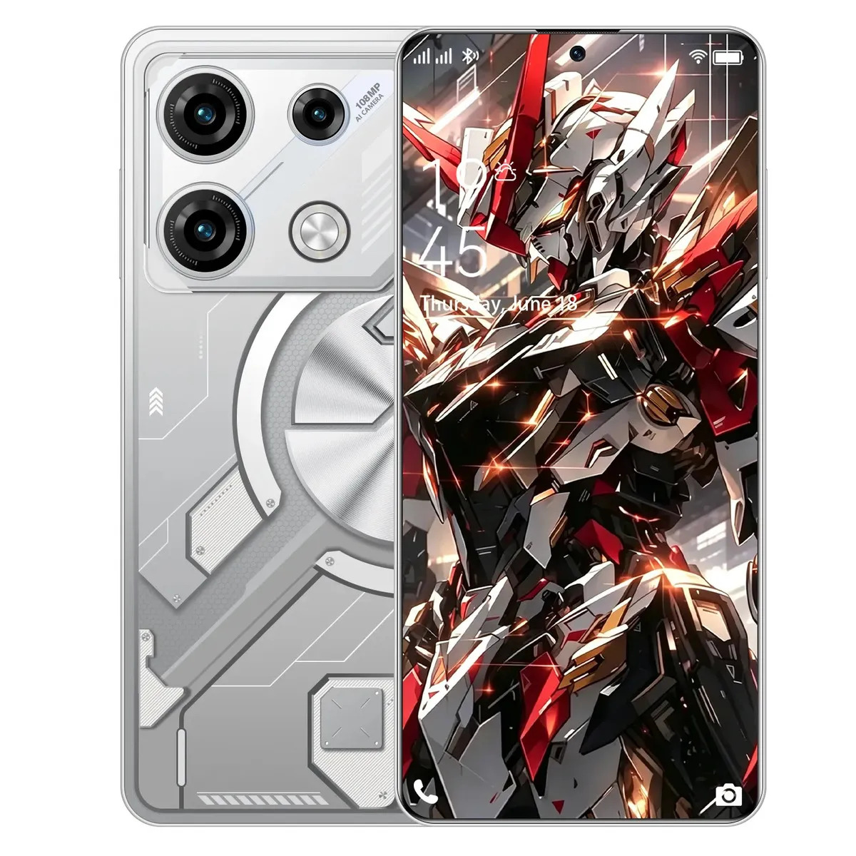 Smartphone 5G 16GB RAM 512GB Dimensity 9200 Octa Core Android 16 Tela 6,82" 3840x2160 Câmera 108MP + 32MP Bateria 8000mAh Dual SIM GPS Bluetooth 5.4 Cinza