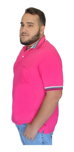 Imagem 2 de 4 de Camisa Polo Plus Size Bolso Grande Especial Piquet Zambelê