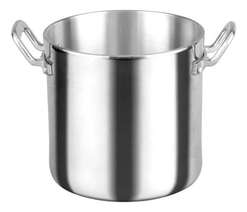 Olla Alta Recta 30 Cm/20 Lt Aluminio Acorozada Nsf Vasconia Gris