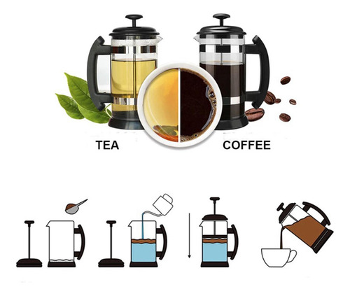 34oz 1000ml Café Francés Prensa Máquina De Té Resistente
