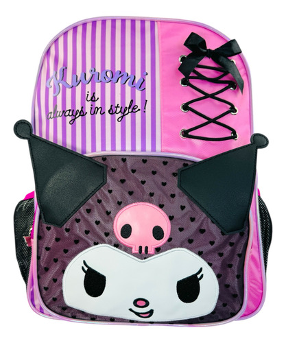 Mochila Lonchera Lapicera Hello Kitty Kuromi Sanrio Primar 1 Negro Kuromi