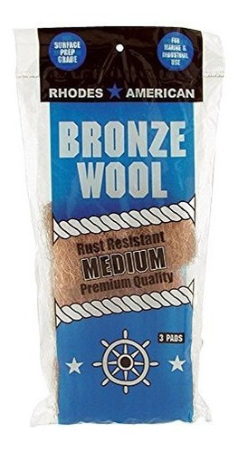 Bronze Wool 3 Pad Medium Grade Rhodes American Household Mar