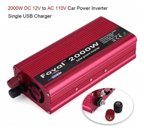 Inversor De Corriente 2000w 12v A 220v Onda Pura Senoidal