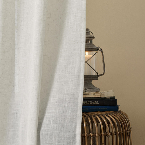 Cortinas Semitraslúcidas Lino 230 Cm Blancas Juego De 2