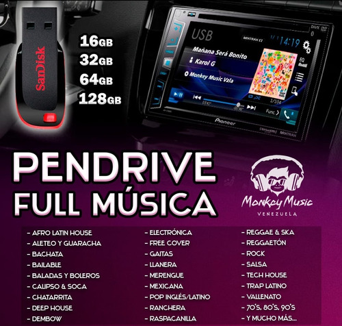 Pendrives 16gb Con Musica 100% Ordenado Y A Tu Gusto!