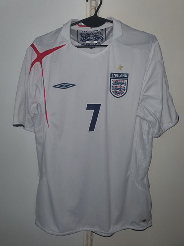 Camiseta Seleccion Inglaterra Blanca Wc2006 Umbro #7 Beckham