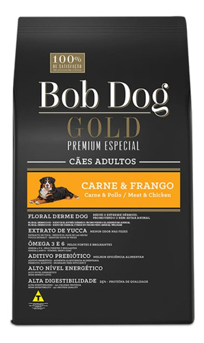 Ração Bob Dog Gold Premium Especial Adulto Carne Frango 15kg