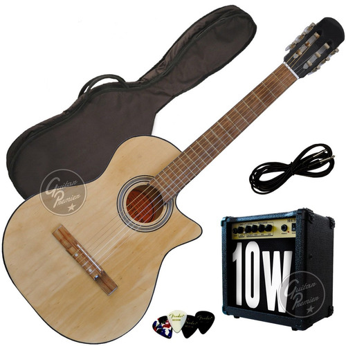 Guitarra Electrocriolla C/ Corte + Amplificador + Accesorios