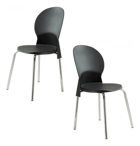 Cadeira Inox 304 - Luna - Kit Com 06 Unidades - Preto